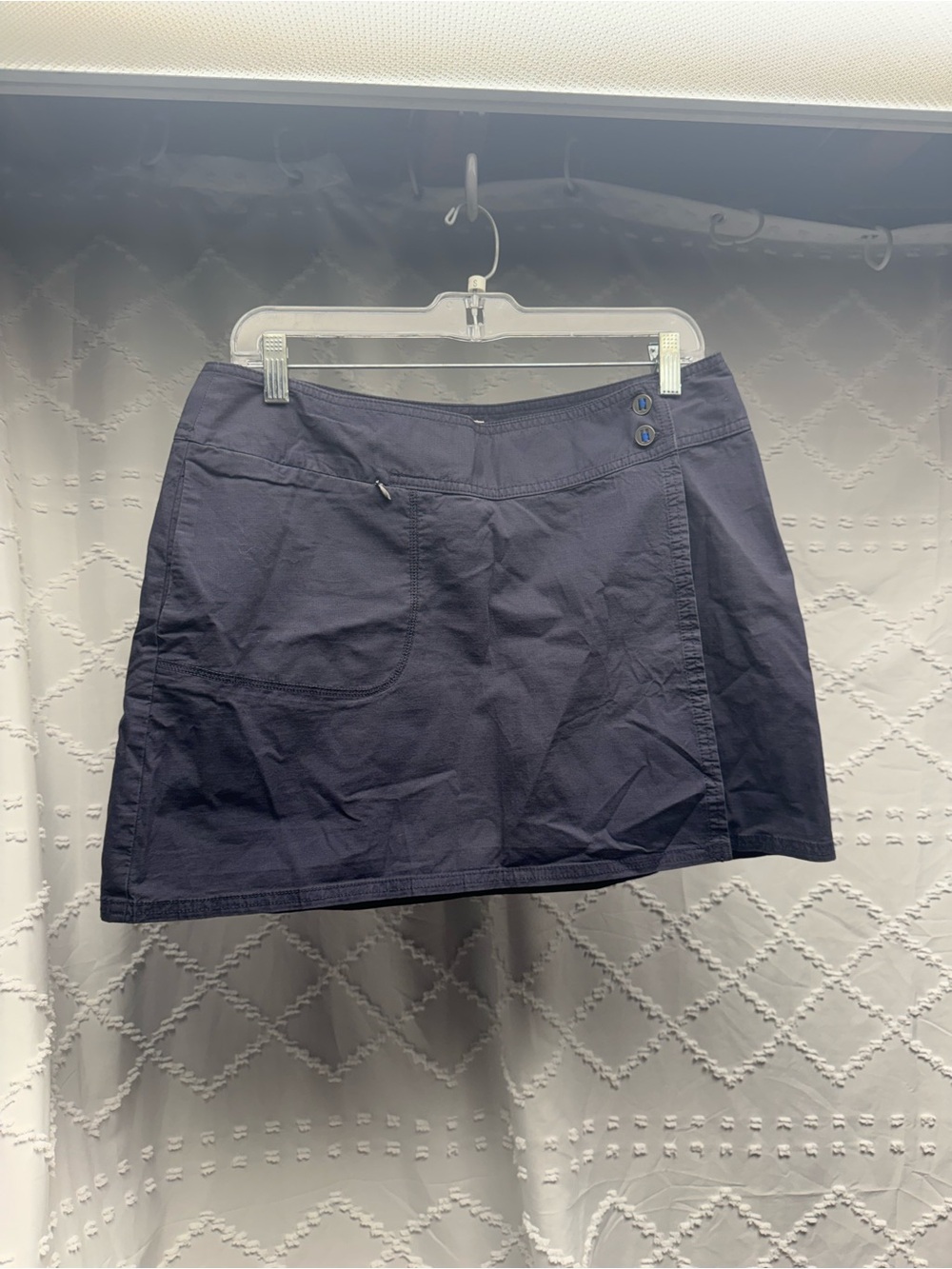 Title Nine Navy Mini Skirt with Front Patch Pockets